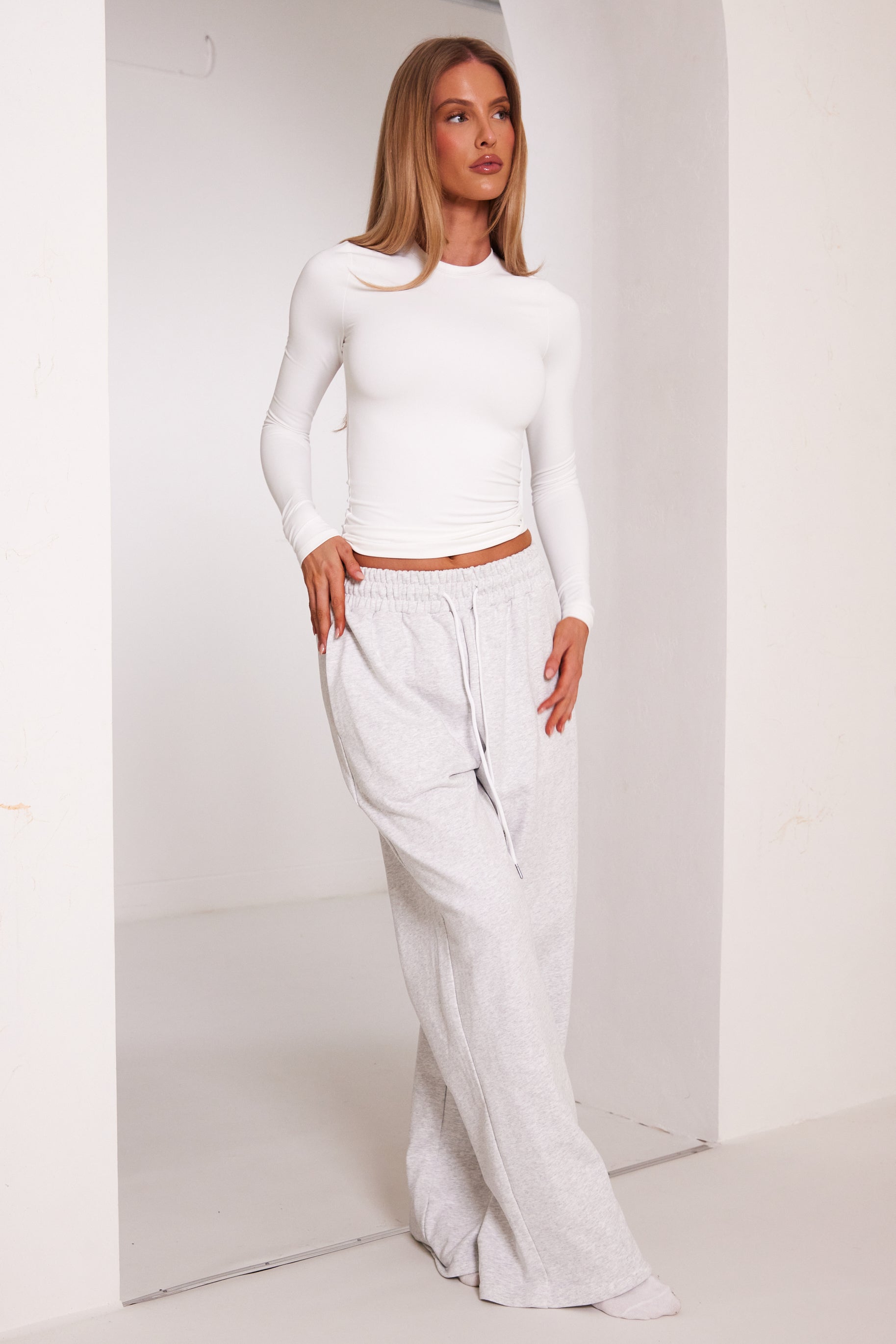 The Sculpt Long Sleeve Tee in White