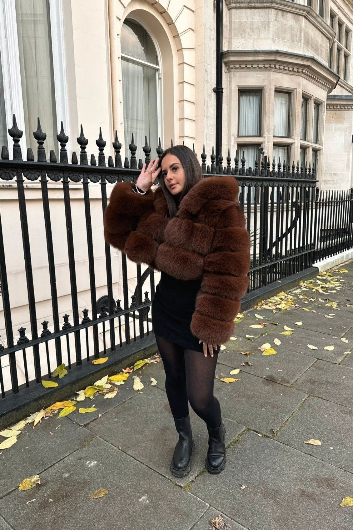 Leah | Hooded Fur Coat