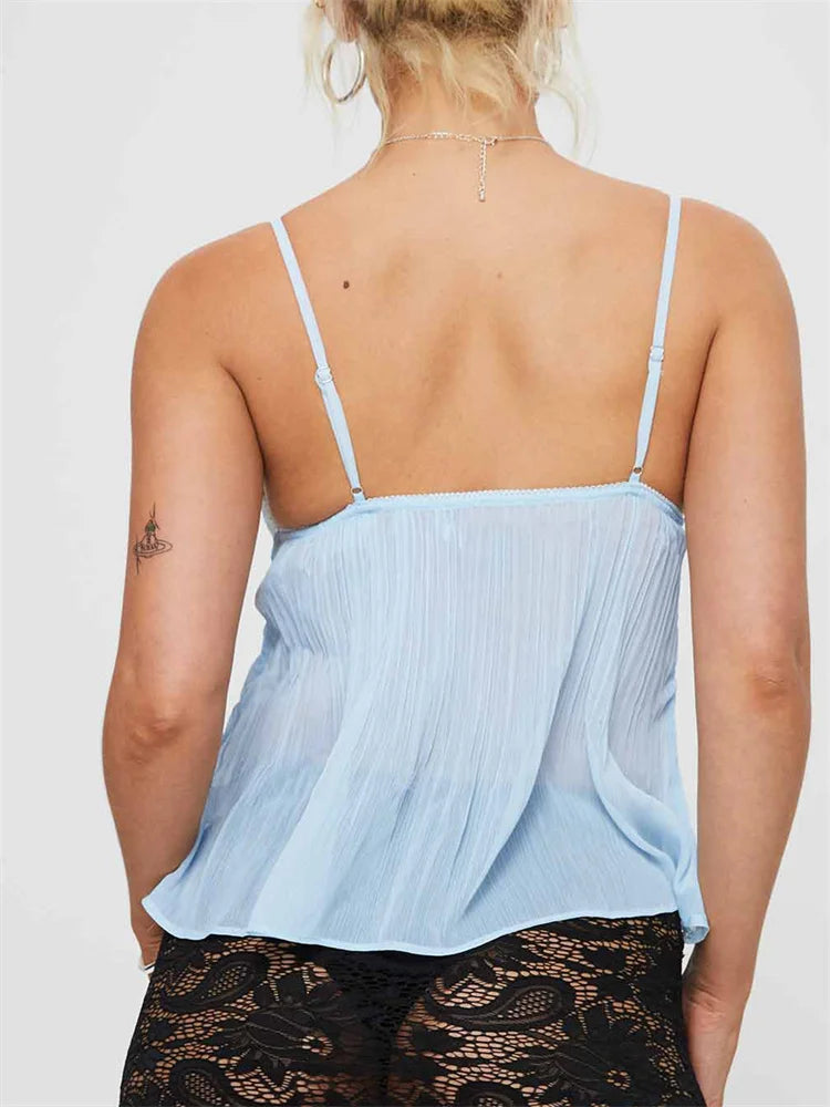 Lace Pleated Top