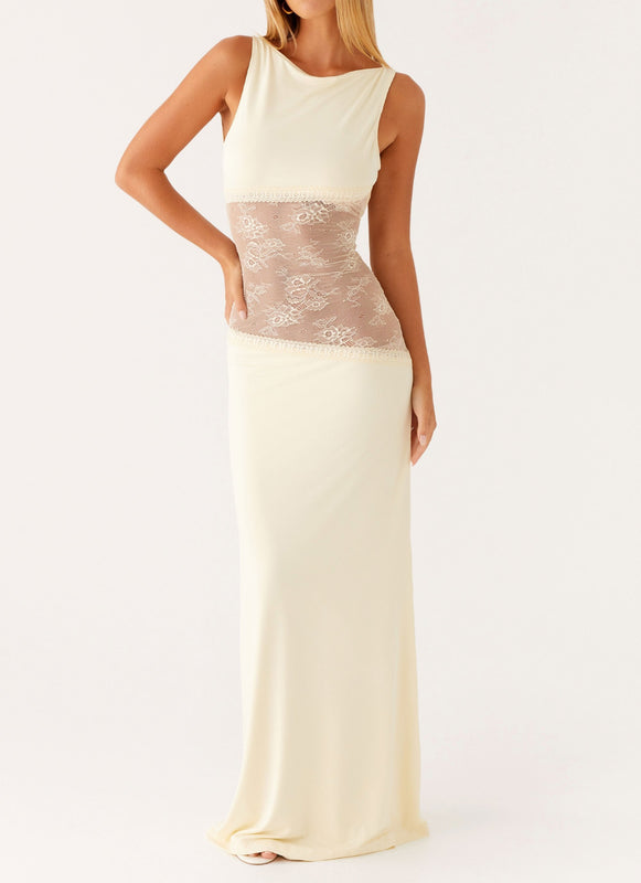 Noelia | Elegant Maxi Dress with Lace Details