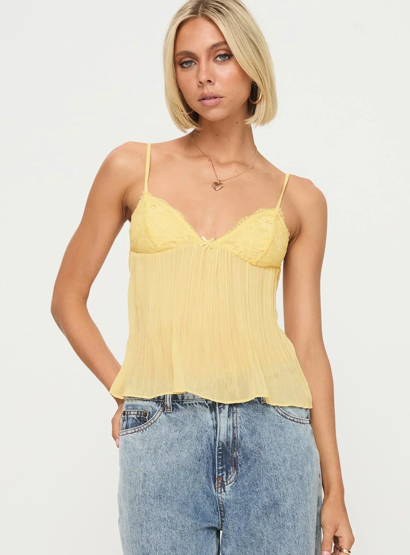 Lace Pleated Top