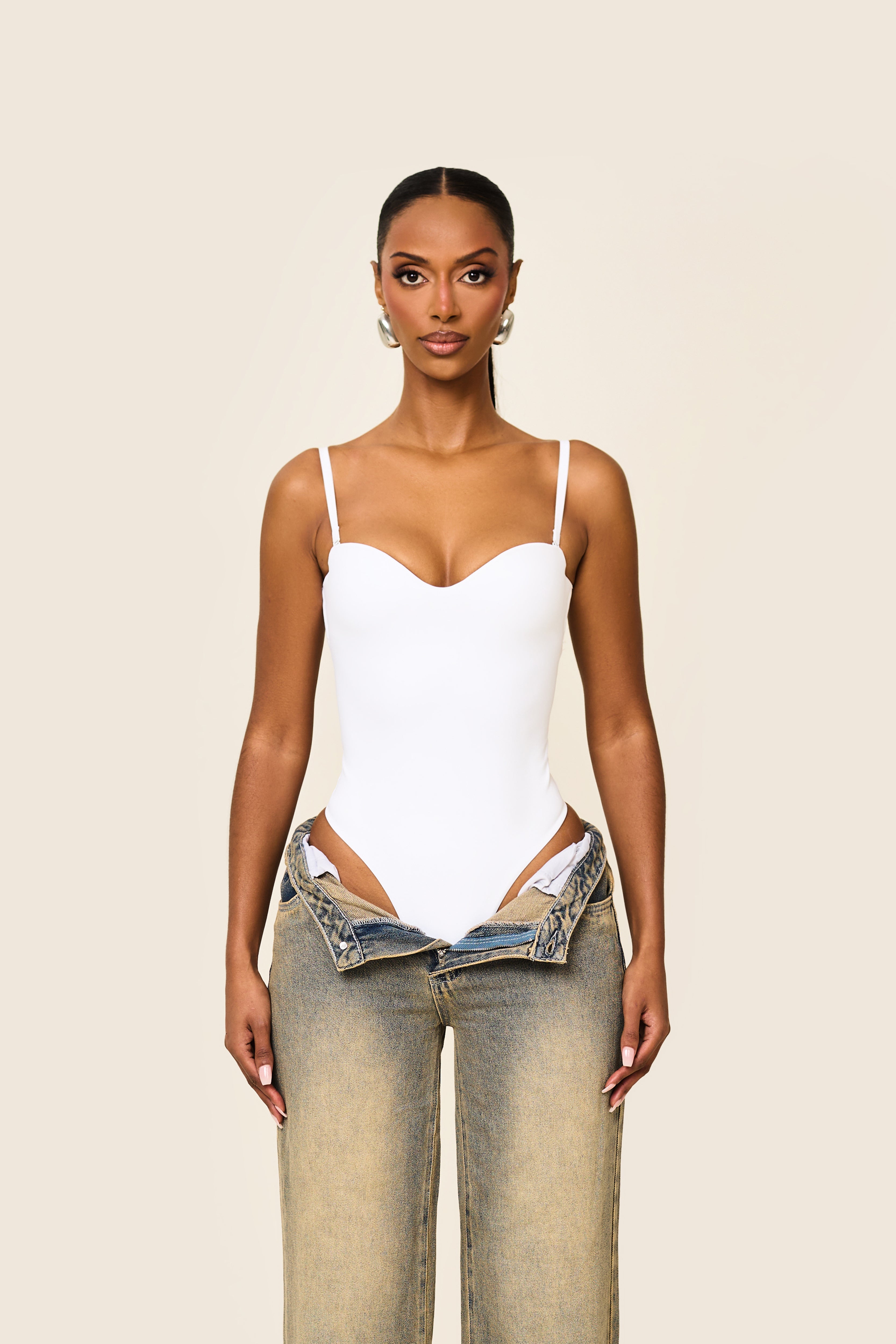 The Sculpt Bodysuit in White