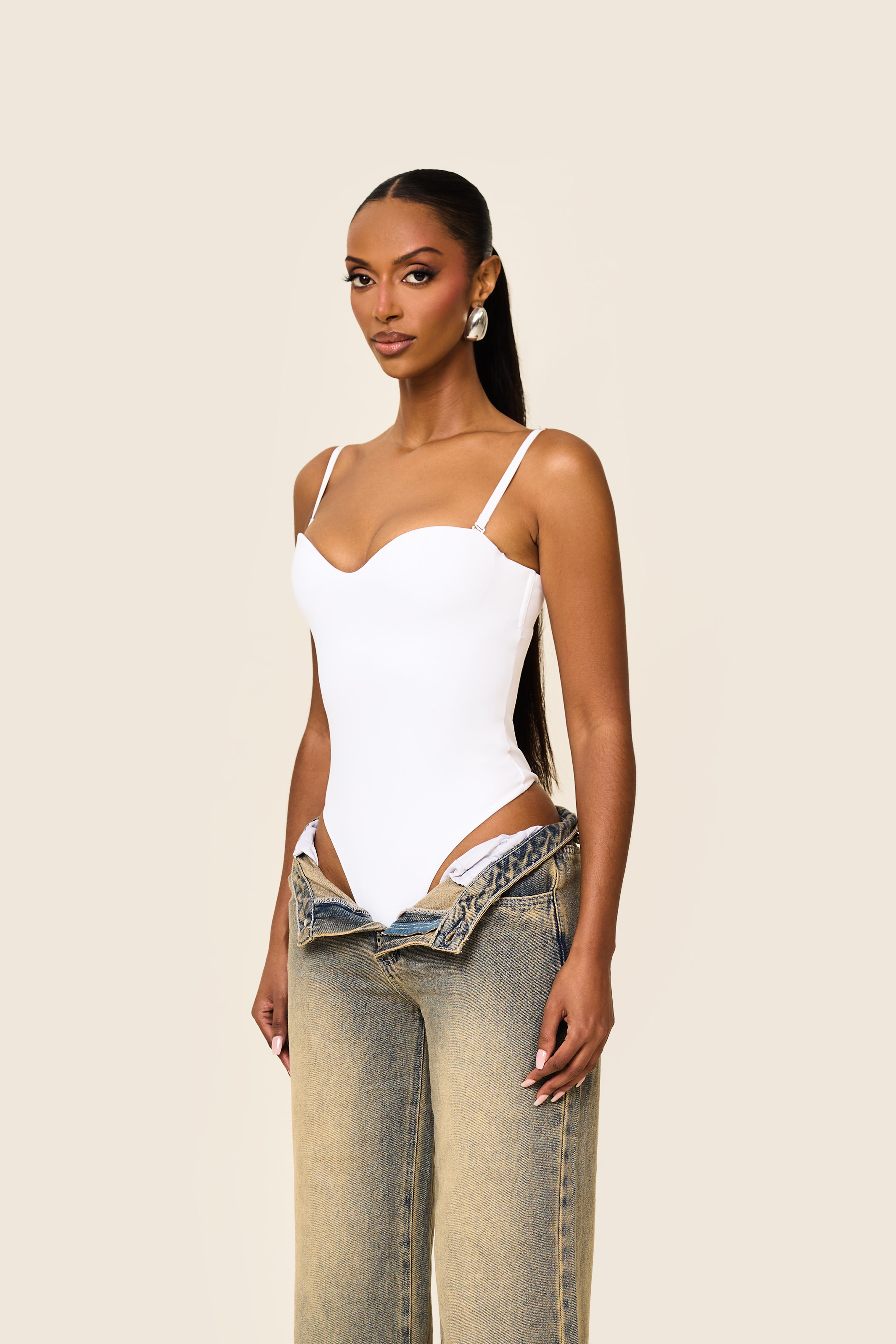 The Sculpt Bodysuit in White