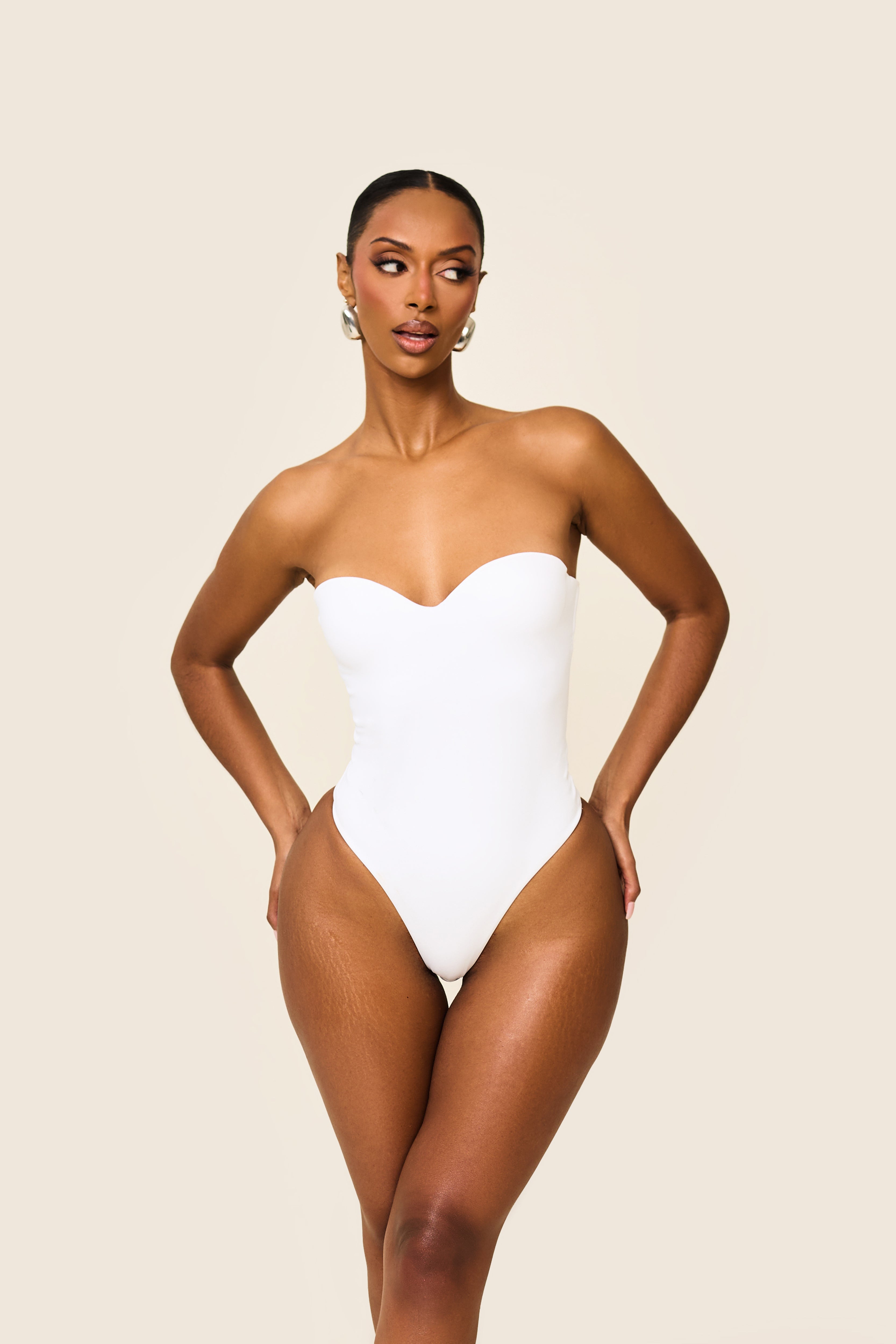 The Sculpt Bodysuit in White