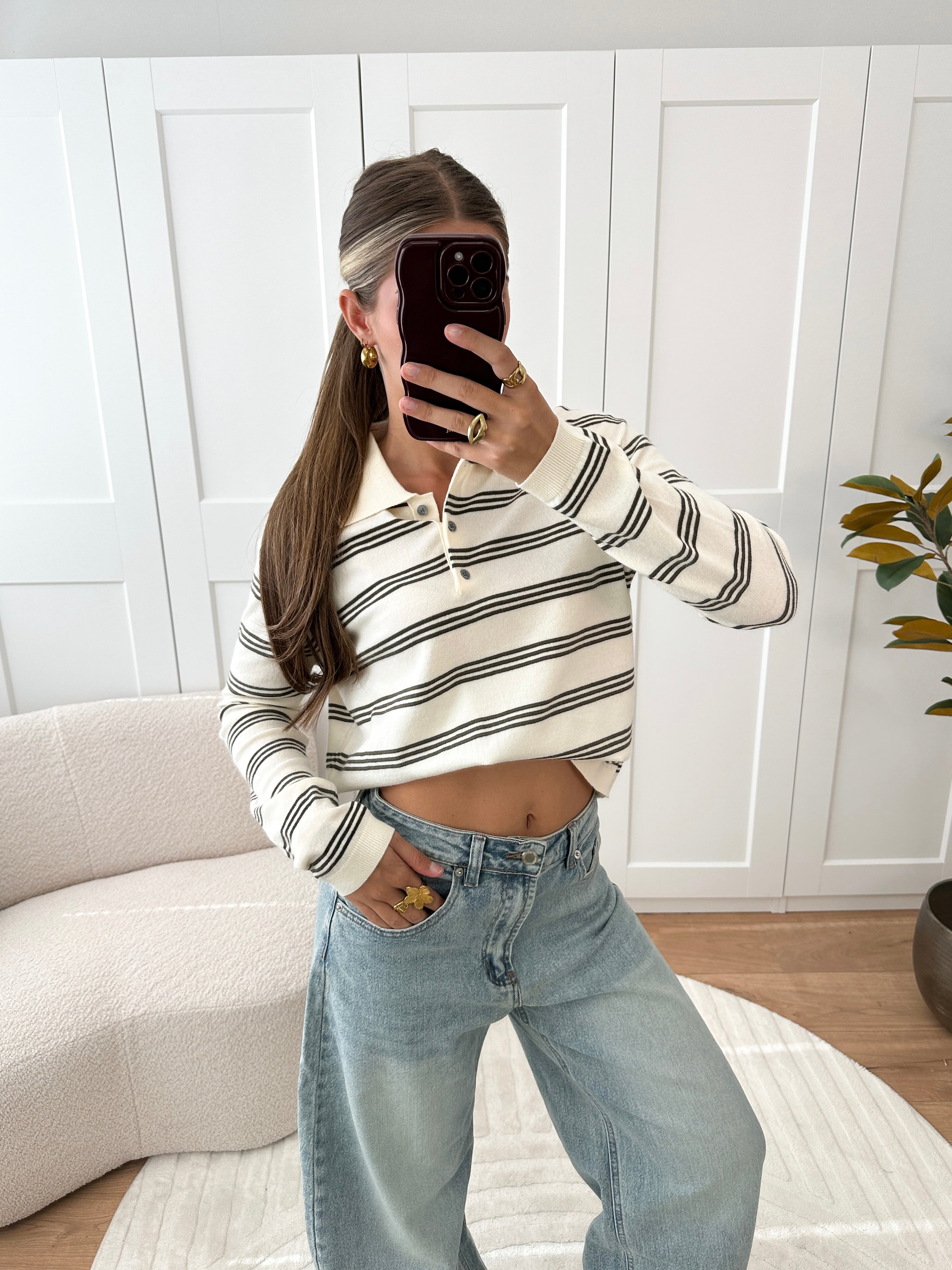 Isla | Striped Polo Sweater
