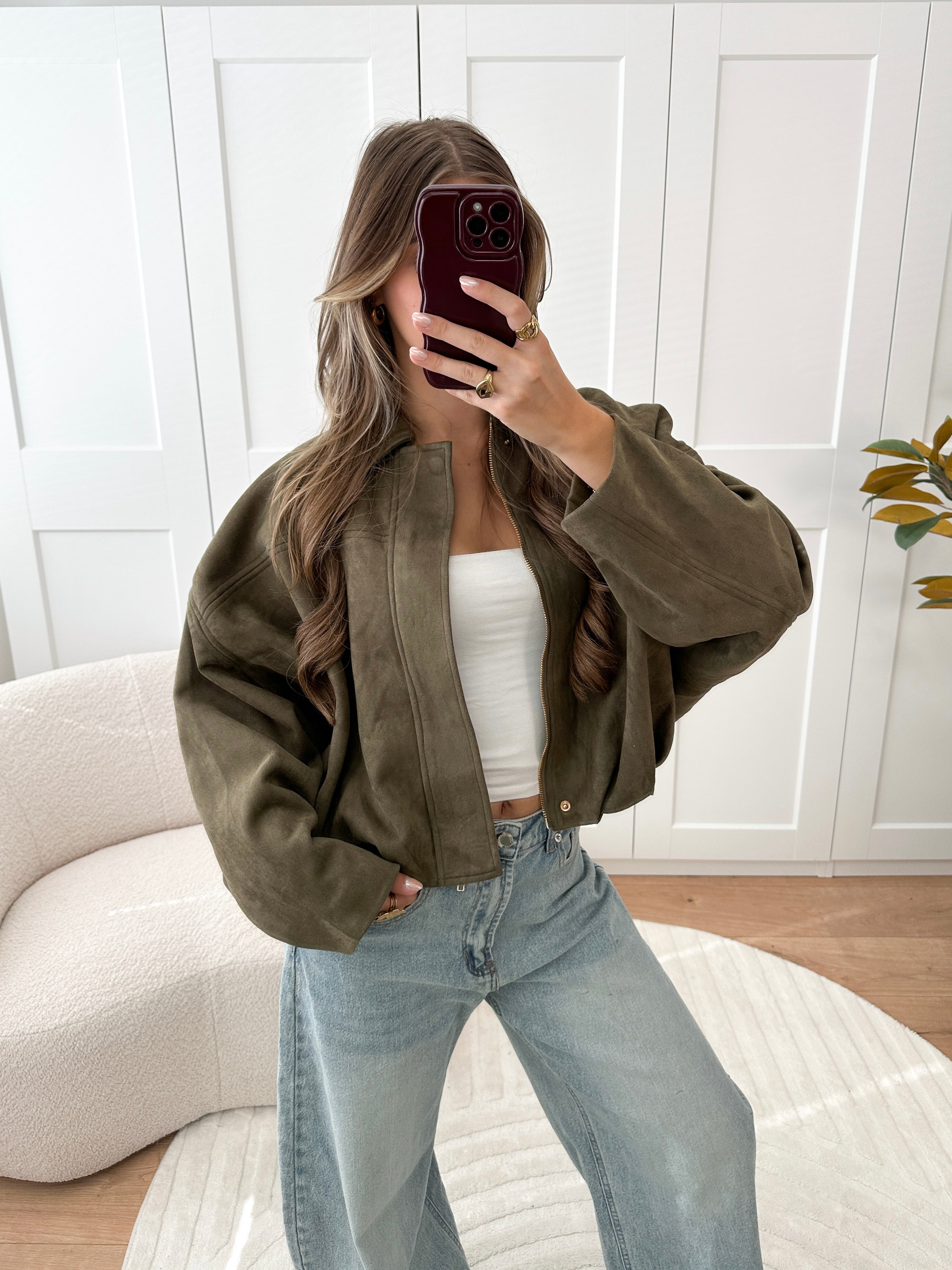 Selina | Suede Bomber