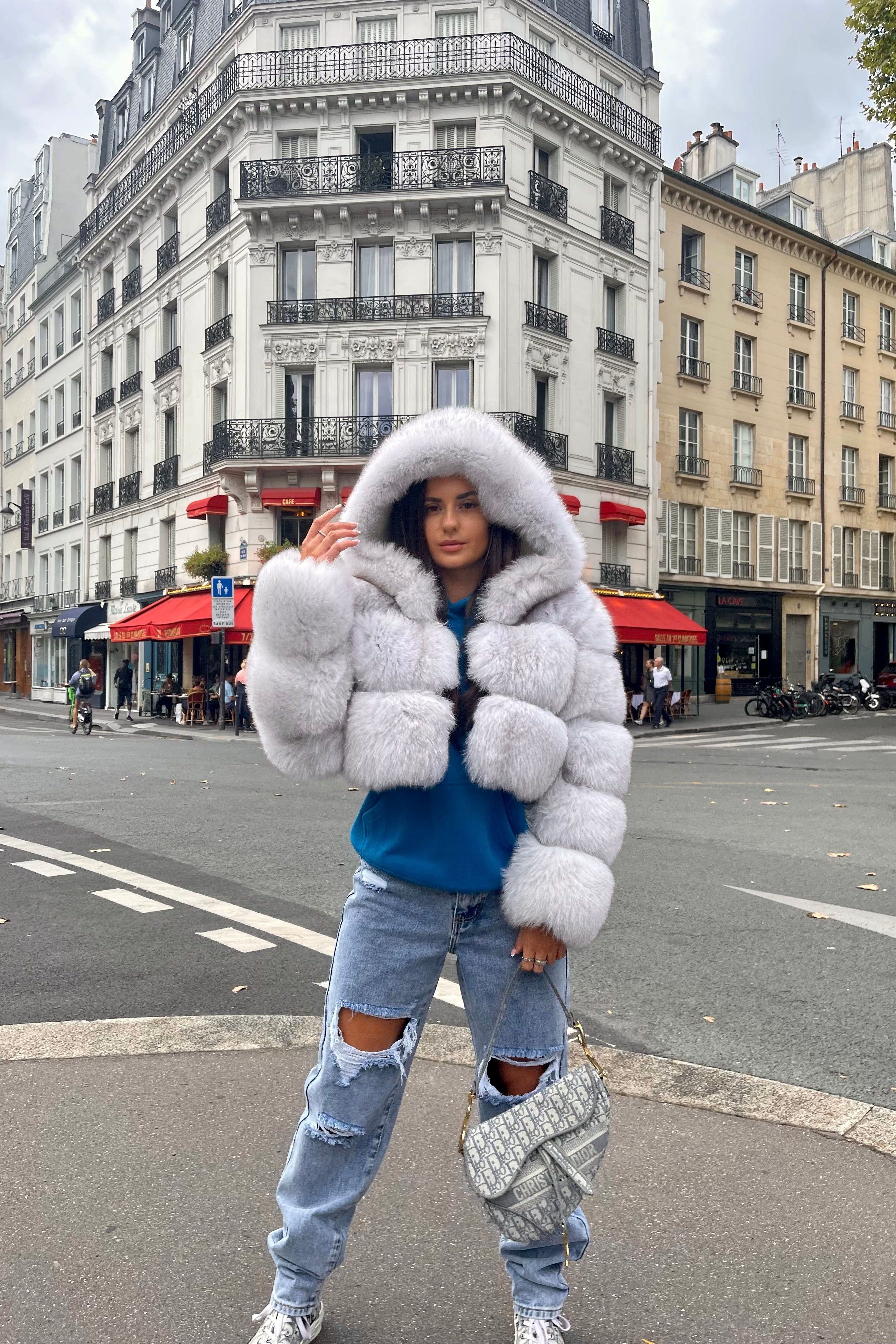 Leah | Hooded Fur Coat