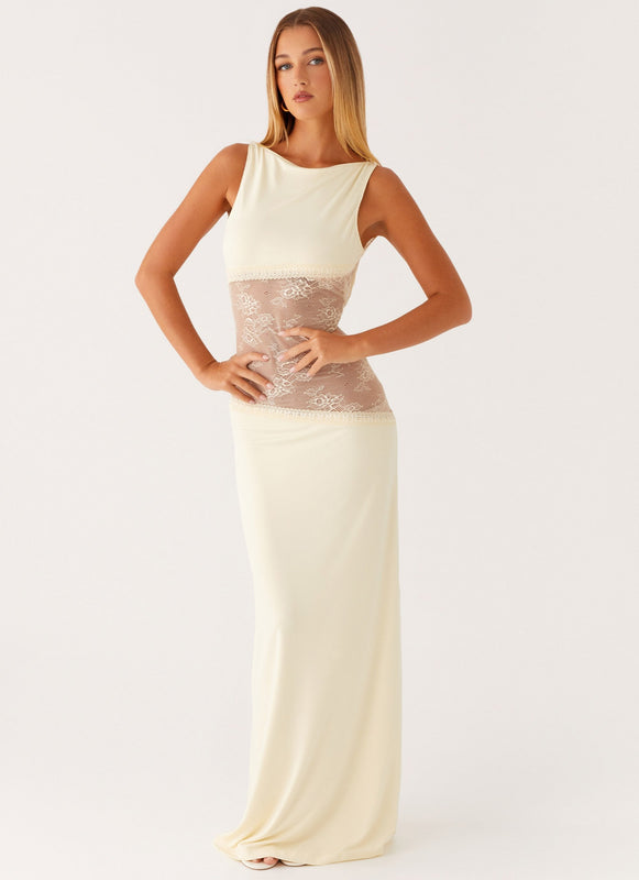 Noelia | Elegant Maxi Dress with Lace Details