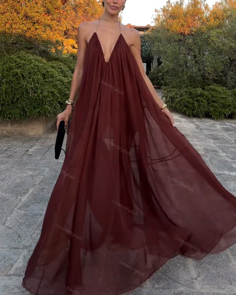 Elegant V-neck Sling Dress
